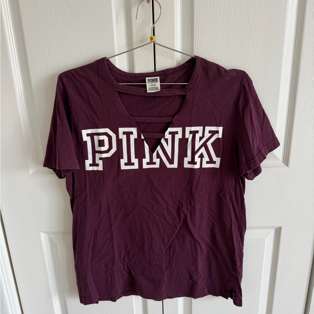 Victoria's Secret PINK Plum Ladder Cutout Tee